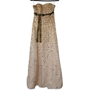 Champaign Sequins Long Dress Size 4
